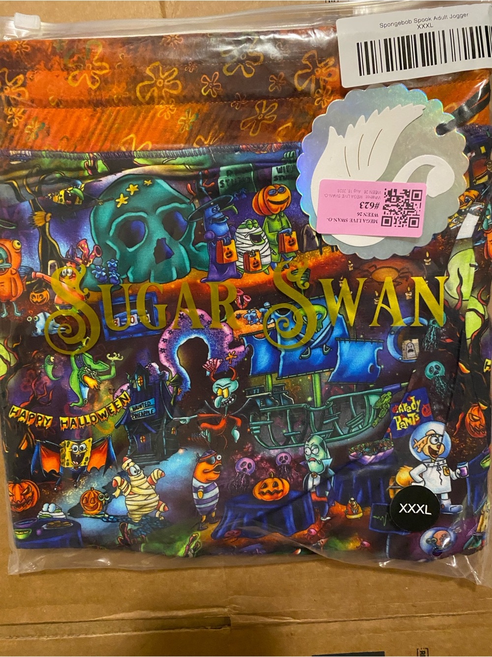 Sugar Swan 3xl bamboo SpongeBob Halloween joggers NWT